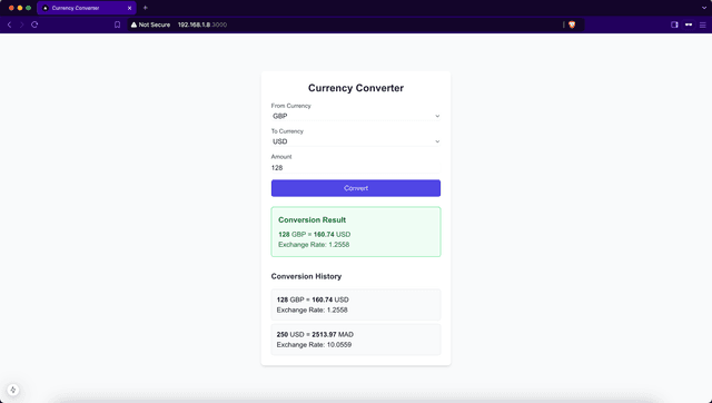 Currency Converter: Nextjs, Tailwindcss, Exchange Rate API